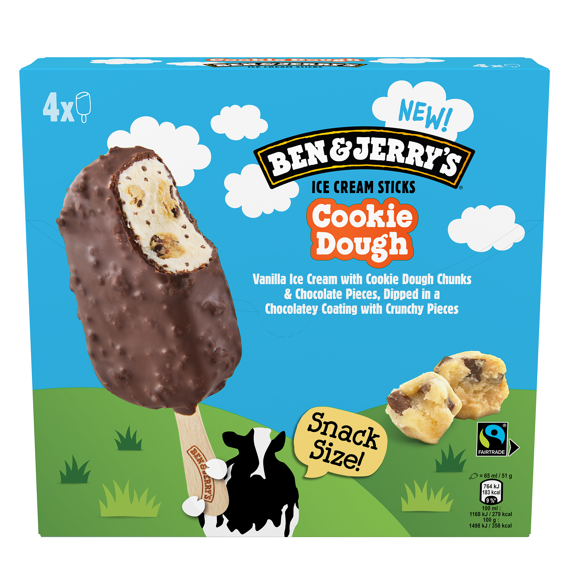 Cookie Dough Original Ice Cream Ice Cream Sticks Multipack